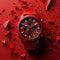 Luxurious Red Watch With Exquisite Craftsmanship And Hyper-detailed Rendering