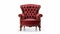 Luxurious Red Wing Chair: Elegant, Emotive, And Dignified