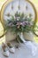 Luxurious rustic bouquet on the chair