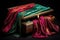 luxurious silk sarees folded and showcased in a box