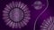 Luxurious silver foil mandala art decoration with elegant purple background