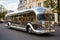 Luxurious Silver tourist bus. Generate Ai