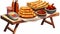 Luxurious Snack Table With Variety Of Foods In Realistic Portrayal