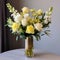 Luxurious Snapdragon Floral Arrangement With White And Yellow Roses