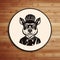 Luxurious Steampunk Dog Logo On Wooden Background