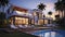 Luxurious Twilight Retreat: Serene Poolside Ambiance in a Modern Villa.