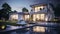 Luxurious Twilight Retreat: Serene Poolside Ambiance in a Modern Villa.