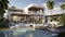 Luxurious Twilight Retreat: Serene Poolside Ambiance in a Modern Villa.