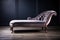 luxurious velvet chaise longue with wooden frame