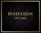 Luxurious VIP Invitation template with black lines on background and gold golden text. Premium class design for Gift