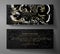 Luxurious VIP Invitation template with surreal silver, gold abstract texture on black background