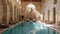 Luxurious wellness center featuring a vast indoor pool and relaxing spa amenities AI Generated