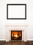 Luxurious White Marble Fireplace and empty wall