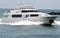 Luxurious White Motor Yacht Entering Government Cut inlet