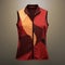Luxurious Women\\\'s Vest In Realistic Rendering With Beautiful Red And Orange Colors