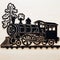Luxurious Wood Train Cut Out With Detailed Character Design