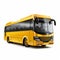 Luxurious Yellow Bus Delivery Truck On White Background