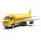 Luxurious Yellow Freight Airplane And Cargo Car Sculpture