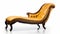 Luxurious Yellow Leather Chaise Lounge Chair - Classicist Opulence