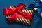 Luxuriously wrapped gifts with lush ribbon