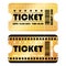 Luxury 2 gold tickets and coupons template vector isolated.