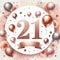 Luxury 21 Celebration Design in Rose Gold and Blush - with Copyspace