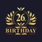 Luxury 26th Birthday Logo, 26 years celebration