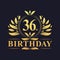 Luxury 36th Birthday Logo, 36 years celebration