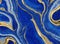 Luxury 3d Cobalt blue marbled abstract background with golden inlay veins, lines. Marble mosaic