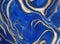 Luxury 3d Cobalt blue marbled abstract background with golden inlay veins, lines. Marble mosaic