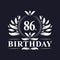 Luxury 86th Birthday Logo, 86 years celebration