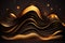 Luxury abstract wavy wallpaper background with gold dust and light, organic beautiful texture background, generated ai