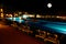 A luxury all inclusive beach resort at night