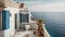 Luxury architecture on Santorini Modern design, nature, relaxation, elegance generated by AI