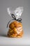 Luxury bag of dried apricots with elegant black ribbon