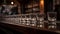 Luxury bar counter, elegant cocktails, selective focus on foreground generated by AI