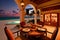 luxury beachfront villa, with outdoor dining area and private pool