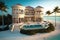 luxury beachfront villa with private pool, hot tub and fitness area