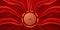 Luxury beauty product abstract background with red color fabric textile cloth satin with golden ring round circle decoration