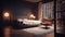 Luxury bedroom interior. Illustration AI Generative