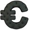 Luxury black leather font Euro symbol