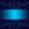 Luxury blue Background with elegant floral Borders and Ribbon