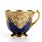 Luxury Blue And Gold Teacup - Baroque Realism Style