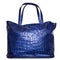 Luxury blue leather female bag isolated on white