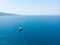 Luxury boat, Sorrento coast, Aerial view of the Meta bay. One of the most expensive resorts. beautiful Italy landscape. Sea