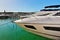 Luxury boats anchoring at the yacht marina of Port d`Andratx, Ma