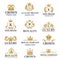Luxury boutique calligraphy logo best selected collection hotel brand identity and crest heraldry stamp premium insignia