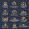 Luxury boutique calligraphy logo best selected collection hotel brand identity and crest heraldry stamp premium insignia