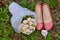 A luxury bridal bouquet and shoe