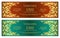 Luxury brown and green voucher with golden vintage